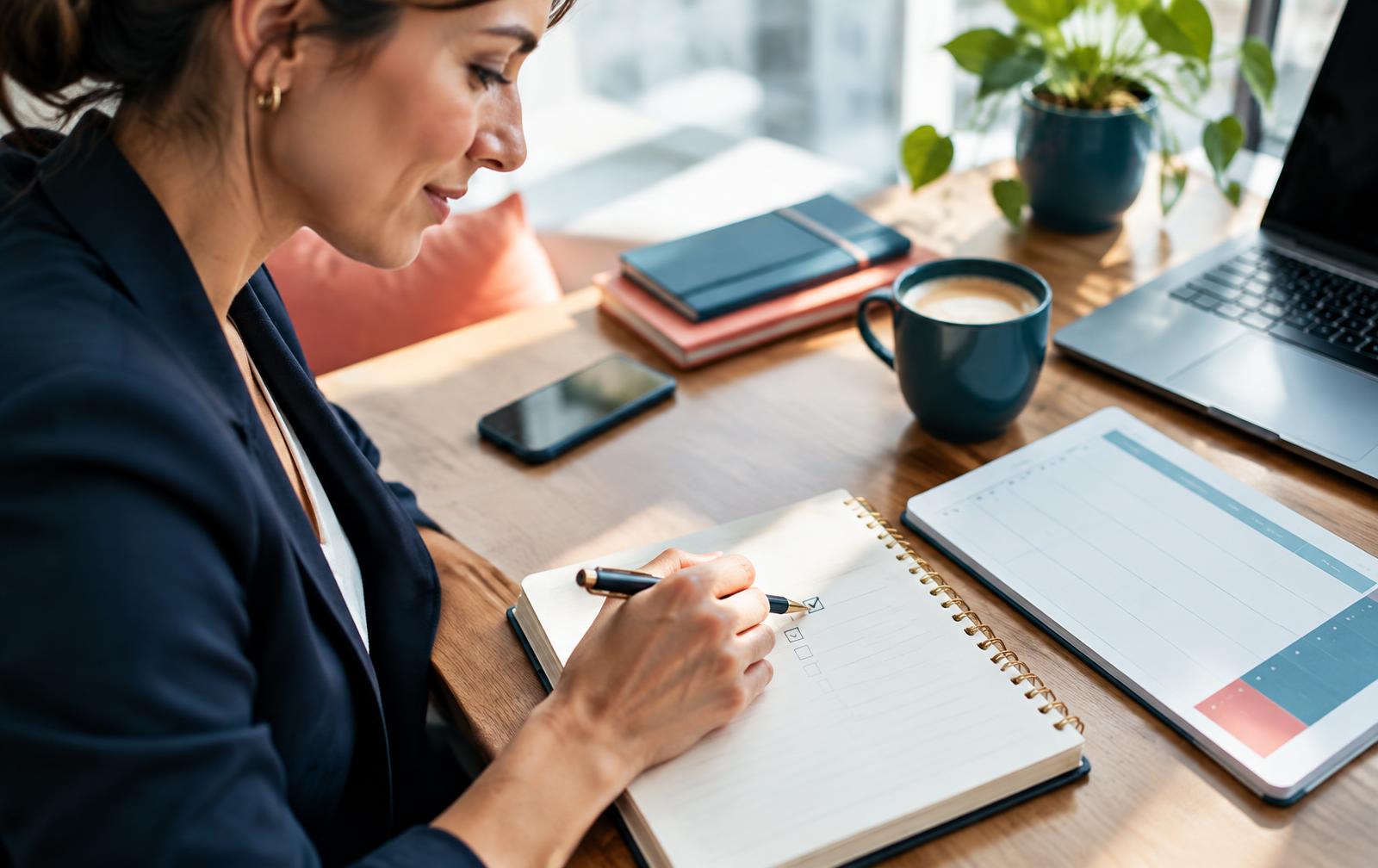 Une professionnelle transforme ses objectifs en actions concrètes